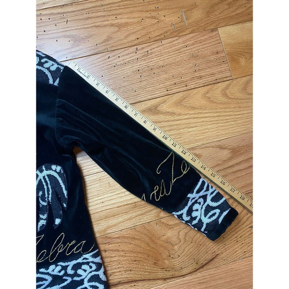 Vintage La Daphne Italian Sweater. Italy Size 36. Black Zebra Velour Velvet Gold - Picture 16 of 16